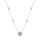 Round-Cut Moissanite Halo Station Pendant Necklace in 925 Sterling Silver