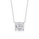 Emerald-Cut Moissanite Solitaire Pendant Necklace in 925 Sterling Silver