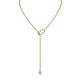 Round-Cut Moissanite Bezel Lariat Necklace in 925 Sterling Silver