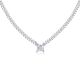 Princess-Cut Moissanite Solitaire Cuban Chain Necklace in 925 Sterling Silver