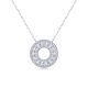 Round Moissanite Open Circle Halo Pendant Necklace in 925 Sterling Silver