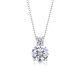 Round-Cut Moissanite Two-Stone Drop Pendant Necklace in 925 Sterling Silver
