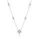 Round-Cut Moissanite Floral Star Cluster Necklace in 925 Sterling Silver
