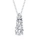 Round-Cut Moissanite Graduated Three-Stone Pendant Necklace in Silver