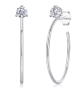 Round-Cut Moissanite Solitaire Hoop Drop Earrings in 925 Sterling Silver
