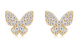 Round-Cut Moissanite Butterfly Cluster Stud Earrings in 925 Sterling Silver