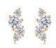 Round-Cut Moissanite Curved Cluster Stud Earrings in 925 Sterling Silver