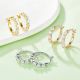 Round-Cut Moissanite Half Eternity Hoop Earrings in 925 Sterling Silver