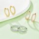 Round-Cut Moissanite Inside-Out Huggie Hoop Earrings in 925 Sterling Silver