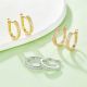 Round Moissanite Pavé Huggie Hoop Earrings in 925 Sterling Silver
