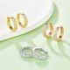 Round-Cut Moissanite Double-Row Huggie Hoop Earrings in 925 Sterling Silver