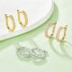 Round-Cut Moissanite Double-Row Pave Huggie Hoop Earrings in 925 Sterling Silver