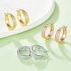Round Moissanite Double-Row Pavé Hoop Earrings in 925 Sterling Silver