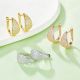 Round-Cut Moissanite Teardrop Pave Huggie Earrings in Sterling Silver