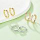 Round-Cut Moissanite Half Pavé Hoop Earrings in 925 Sterling Silver