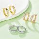 Round-Cut Moissanite Channel-Set Huggie Hoop Earrings in 925 Sterling Silver