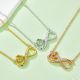 Round Moissanite Infinity Heart Pendant Necklace in 925 Sterling Silver