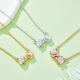 Round-Cut Moissanite Infinity Love Pendant Necklace in 925 Sterling Silver
