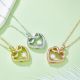 Round-Cut Moissanite Infinity Heart Pendant Necklace in 925 Sterling Silver