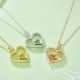 Round Moissanite Pavé Open Heart Pendant Necklace in 925 Sterling Silver