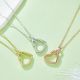 Round Moissanite Open Heart Pendant Necklace in 925 Sterling Silver
