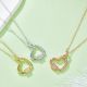 Moissanite Heart Lock Pendant Necklace in 925 Sterling Silver