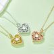 Round-Cut Moissanite Tree of Life Heart Pendant Necklace in 925 Sterling Silver