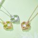 Round-Cut Moissanite Open Heart Pendant Necklace in 925 Sterling Silver
