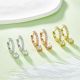 Round-Cut Moissanite Pave Hoop Drop Earrings in 925 Sterling Silver