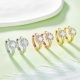 Round-Cut Moissanite Sunflower Halo Huggie Hoop Earrings in 925 Sterling Silver