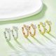 Round-Cut Moissanite Pavé Hoop Drop Earrings in 925 Sterling Silver