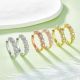Round-Cut Moissanite Scalloped Half-Hoop Drop Earrings in 925 Sterling Silver