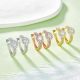 Round-Cut Moissanite Sunflower Halo Huggie Hoop Earrings