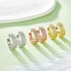Pave Moissanite Triple-Row Huggie Hoop Earrings in 925 Sterling Silver