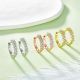 Round-Cut Moissanite Triple-Row Pavé Hoop Earrings in 925 Sterling Silver