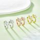 Round-Cut Moissanite Pave Arrow Hoop Earrings in 925 Sterling Silver