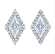 Kite-Shape Moissanite Halo Stud Earrings in 925 Sterling Silver