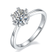 Round-Cut Moissanite Snowflake Solitaire Ring in 925 Sterling Silver