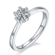 Round-Cut Moissanite Snowflake Solitaire Ring in 925 Sterling Silver