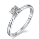 Round-Cut Moissanite Twisted Four-Prong Solitaire Ring in 925 Sterling Silver