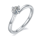 Round-Cut Moissanite Twisted Solitaire Ring in 925 Sterling Silver