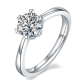 Round-Cut Moissanite Classic Six-Prong Solitaire Engagement Ring
