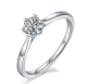Round-Cut Moissanite Six-Prong Solitaire Engagement Ring in 925 Sterling Silver