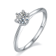 Round-Cut Moissanite Six-Prong Solitaire Ring in 925 Sterling Silver