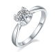 Round-Cut Moissanite Tulip Solitaire Ring in 925 Sterling Silver