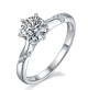 Round-Cut Moissanite Pavé Twist Solitaire Ring in 925 Sterling Silver