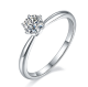Round-Cut Moissanite Classic Six-Prong Solitaire Ring in 925 Sterling Silver