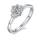 Round-Cut Moissanite Crown Solitaire Ring in 925 Sterling Silver