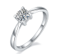 Round-Cut Moissanite Classic Solitaire Engagement Ring in 925 Sterling Silver