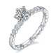 Round-Cut Moissanite Honeycomb Solitaire Ring in 925 Sterling Silver